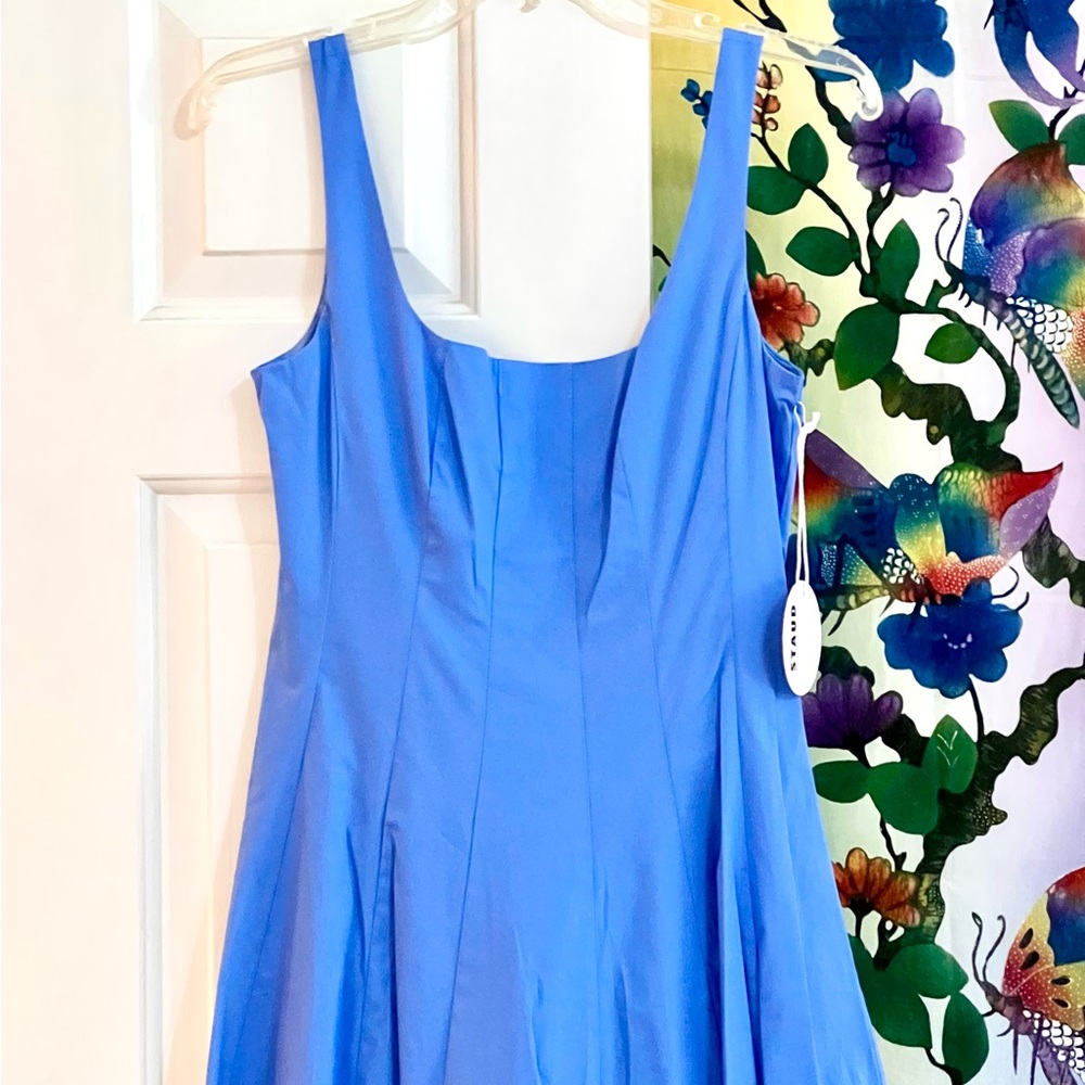 NWT Staud Wells Midi Dress Cornflower 🌟 Very Rare 🌟 - Picture 9 of 14